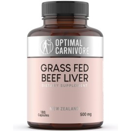 Optimal Carnivore Grass Fed Beef Liver Capsules, Freeze Dried in Convenient Pills, 180 Capsules, Desiccated Supplement