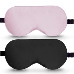 BeeVines 100% Real Mulberry Silk 2 Pack Sleep Mask, Natural Pure Silk Eye Masks with Adjustable Strap for Sleeping, 100% Block Light Eye Sleep Shade Cover, Reduces Puffy Eyes Traveling Gifts
