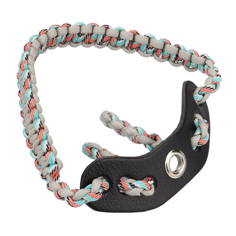 SUNYA Archery Bow Wrist Sling, 550 Paracord Strap Comfortable on Hand.100% Full Grain Leather Yoke, Multiple Camo Colors.Fit Compound Bow Stabilizer & Recurve. (Camo Silver)