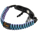 SUNYA Archery Bow Wrist Sling, 550 Paracord Strap Comfortable on Hand.100% Full Grain Leather Yoke, Multiple Camo Colors.Fit Compound Bow Stabilizer & Recurve. (Dark Elf)