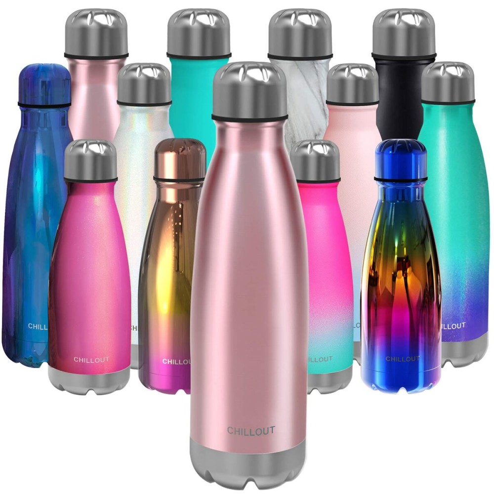 CHILLOUT LIFE Stainless Steel Water Bottle: 25 oz Double Wall Insulated Cola Bottle Shape for Cold and Warm Drinks, BPA Free Metal Sports Bottle