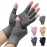 DRNAIETY 2 Pairs Arthritis Compression Gloves- for Hand Arthritis, Carpal Tunnel Pain, Rheumatoid Arthritis, RSI, Fingerless, Anti-Slip, Breathable Gloves for Men & Women, Typing, Daily Use(L, Gray)