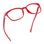 LifeArt Blue Light Blocking Glasses, Anti Eyestrain, Computer Reading Glasses, Gaming Glasses, TV Glasses for Women, Anti Glare (Bright Red, 1.00 Magnification)