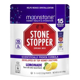 Stone Stopper Drink Mix, Lemonade, Kidney Stone Prevention, Calcium Oxalate Protector, Alkali Citrate Support, Developed by Urologists to Improve Hydration and Support Kidney Health, 15 Day Supply