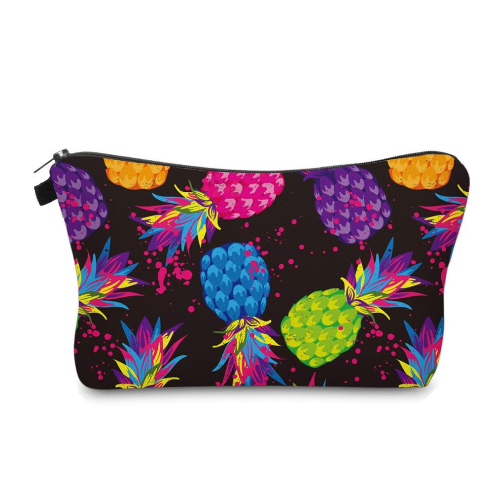 Aiphamy Cute Travel Makeup Bag Cosmetic Bag Small Pouch Gift for Women (Pineapple Colorful)