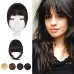 BARSDAR Clip in Human Hair Bangs - 100% Real Human Hair Clip in Bangs for Women - Dark Brown French Bangs Fringe with Temples Real Hair Bangs Extensions Hairpieces - Dark Brown