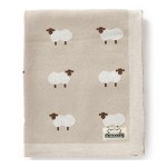 mimixiong Baby Blanket Knit 100% Cotton Toddler Blankets for Boys and Girls with Cute Sheep Size 30 x 40 inches Khaki