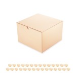 PACKQUEEN 30 Christmas Gift Boxes 6x6x4 Inches Small Gift Boxes with Lids,Bridesmaid Proposal Boxes Bulks for Christmas Wedding, Party, Birthday (Glossy Champagne Gold, Grain Texture)