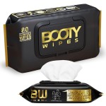 BOOTY WIPES 80 Flushable Wipes for Men and Women - Wipes for Adults, Infused with Vitamin E and Aloe - Extra-Large Moist Towelettes - pH Balanced for Sensitive Skin - Suitable for Bathroom and Travel