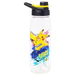 Silver Buffalo Pokmon Skate Graffiti Electrifying Pikachu Water Bottle with Screw-On Lid, 28 Ounces