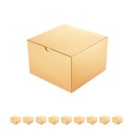 PACKQUEEN Gold Christmas Gift Boxes 10 Pack 6x6x4 Inches, Small Gift Boxes with Lids, Bridesmaid Proposal Boxes for Wedding, Party, Light Weight Gifts (Glossy Gold, Grain Texture)