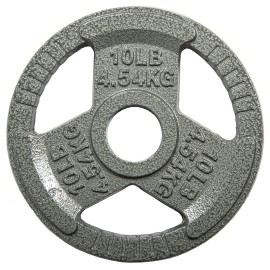 Cast Iron Plate Weight Plate for Strength Training and Weightlifting, 2-Inch Center, 10LB (Single)