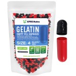 XPRS Nutra Size 4 Empty Capsules - 100 Count Small Empty Gelatin Capsules - Pills DIY Capsule Filling - Fillable Pure Bovine Pill Gel Caps for Do-It-Yourself Supplements (Black/Red)