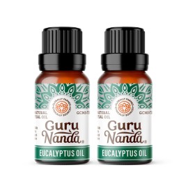 GuruNanda Eucalyptus Essential Oil -100% Pure, Natural and Undiluted Aromatherapy Oil for Diffusers - Enhances Your Breathing Space - Perfect for Massages (2X0.5 Fl Oz)
