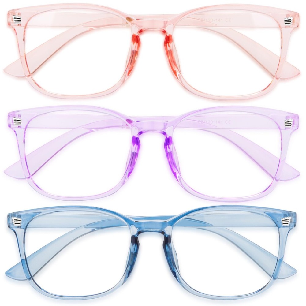 Gaoye Stylish Blue Light Glasses for Woman - Computer Glasses for Blue Light Blocking - Lightweight Frames - 3 pack