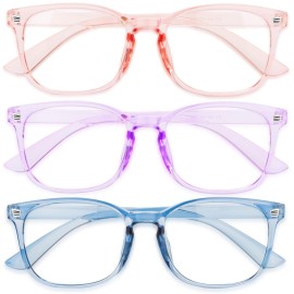 Gaoye Stylish Blue Light Glasses for Woman - Computer Glasses for Blue Light Blocking - Lightweight Frames - 3 pack