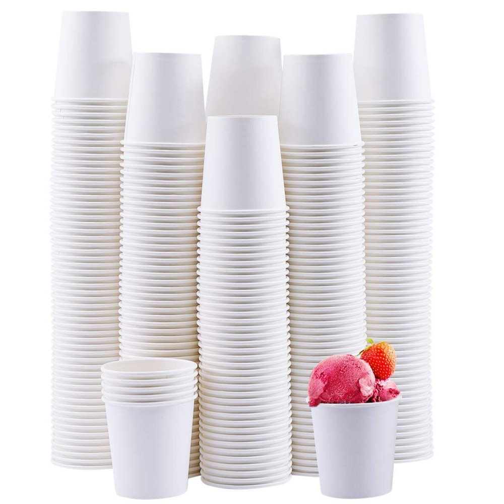 Turbo Bee 300Pack 4oz Disposable Paper Cups,Hot/Cold Beverage Drinking CupSmall Paper Cups for Bathroom and Mouthwash