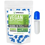 XPRS Nutra Size 3 Empty Capsules - 100 Count Vegan - Vegetarian Empty Pill Capsules - DIY Vegetable Capsule Filling - Veggie Pill Empty Caps (Blue/White)