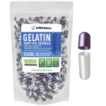 XPRS Nutra Size 3 Empty Capsules - 500 Count Empty Gelatin Capsules - Pills DIY Capsule Filling - Pure Bovine Pill Gel Caps Fillable Do-It-Yourself Vitamins and Supplements (Pearl Purple/White)
