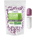 XPRS Nutra Size 4 Empty Capsules - 1000 Count Small Empty Vegan Capsules- Vegetarian Pills - DIY Vegetable Capsule Filling - Fillable Do-It-Yourself Caps for Supplements (Lavender/White)