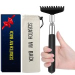 Flanker-L Oversized Portable Extendable Back Scratcher, Upgraded Metal Stainless Steel Telescoping Back Scratcher Tool with Canvas Carrying Bag