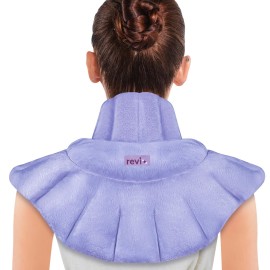 REVIX Heated Neck Wrap Microwave Heating Pad for Neck and Shoulders Pain Relief, Weighted Neck Warmer Microwavable with Miost Heat, Unscented