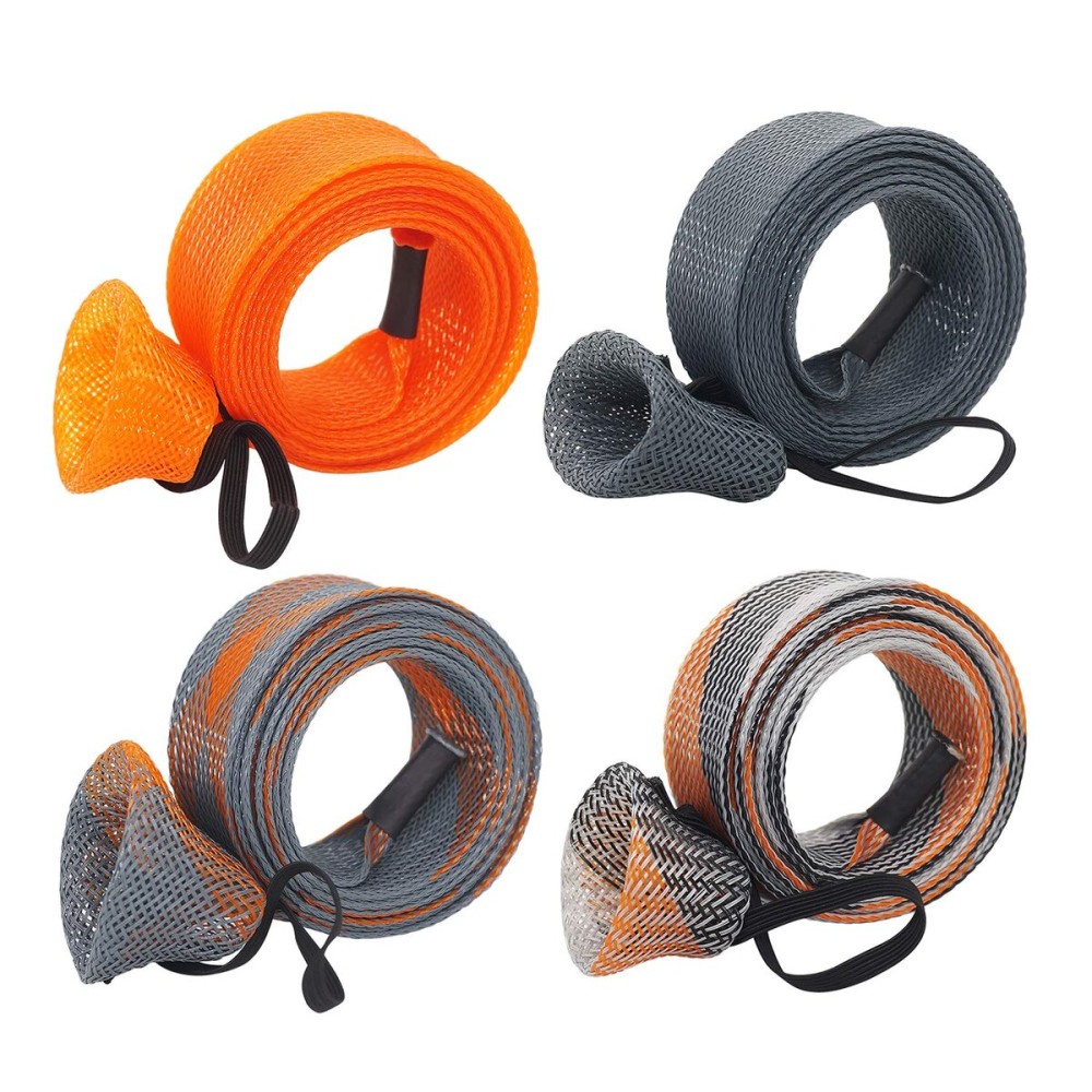Beetwo Fishing Rod Cover, 4 Pack Fishing Rod Sleeve Sock Pole Glove Protector Cover with Lanyard for Fly, Spinning, Casting, Sea Fishing Rod