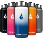 HYDRO CELL Stainless Steel Insulated Water Bottle with Straw - For Cold & Hot Drinks - Metal Vacuum Flask with Screw Cap and Modern Leakproof Sport Thermos for Adults (Navy/White 32oz)