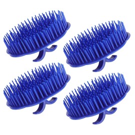 Segbeauty Palm Brush Hair, 4Pcs Scalp Massage Shampoo Brushes, Hair Brushes Men Beard Comb, Shampoo Deep Cleaning Scalp Scrubber for Washing Hair Pet Shower Grooming Travel Salon Barber Stylist Blue