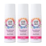 Good for You Girls Aluminum-Free, Natural Deodorant for Kids, Pre teens, Teens, Safe & Effective Odor Control, Clear Roll-On, Natural Fragrance, Vegan, Made in USA | Soft Powder, 3 oz (Pack of 3)
