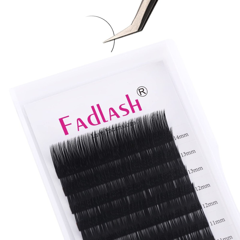 Eyelash Extensions FADLASH Individual Lashes 0.18mm C Curl 8-14mm Lash Extensions Supplies Classic eyelashes Professional Salon Use by (0.18-C, Mix 8-14mm)
