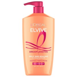 L\'Oreal Paris Elvive Dream Lengths Super Detangling Conditioner With Fine Castor Oil and Vitamins B3 and B5 for Long, Damaged Hair, Instantly Detangles To Reduce Breakage With System, 28 Fl Ounce