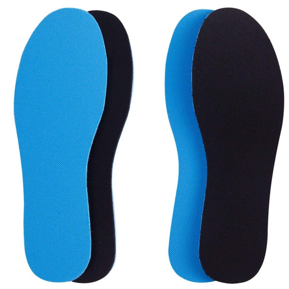 Amitataha 2 Pairs Breathable Insoles, Super-Soft, Sweat-Absorbent, Double-Colored and Double-Layered Shoe Inserts of Foam That Fit in Any Shoes (Blue/Black, 12.5-14.5 Women/9.5-13.5 Men)