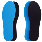 Amitataha 2 Pairs Breathable Insoles, Super-Soft, Sweat-Absorbent, Double-Colored and Double-Layered Shoe Inserts of Foam That Fit in Any Shoes (Blue/Black, 12.5-14.5 Women/9.5-13.5 Men)