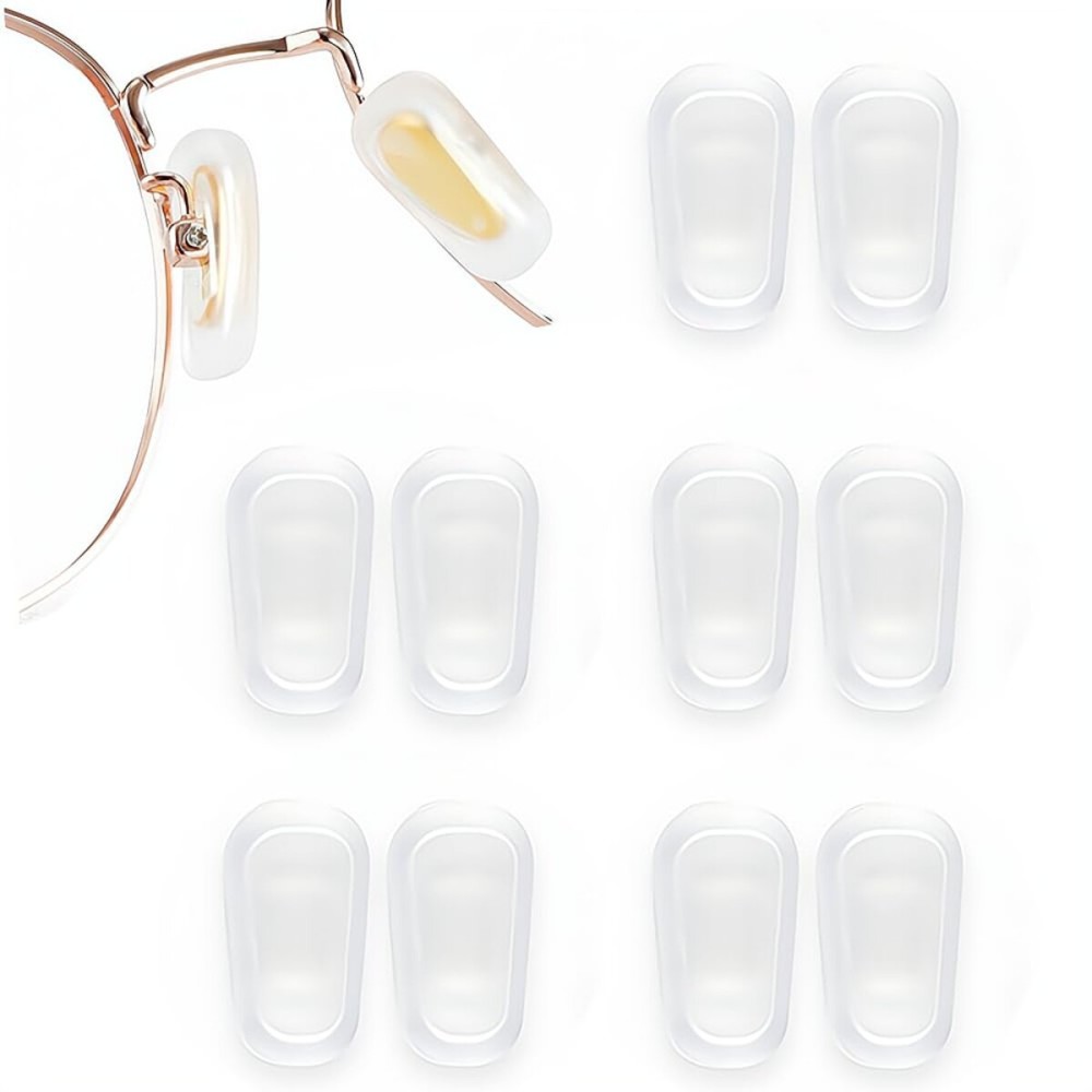 5 Pairs Slip-on Nose Pads Covers,Soft Silicone Eyeglasses Nosepads Anti-Slip Glasses Nose Piece,Eyewear Protective Covers Eye Pads,Nose Bridge Pads Replacement Nose Guards Eye Glasses Repair Kits