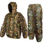 MOPHOTO 3D Leafy Camo Hunting Suit - Woodland Ghillie Suit for Men, Leaf Camouflage Hunting Gear