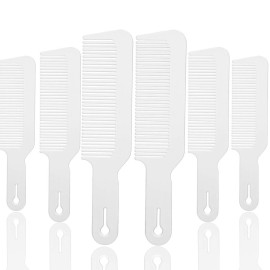 Boao 6 Pack Plastic White 9 x 2 Inch Hair Combs, Heat Resistant Anti-Static Flat Top Barber Clipper Combs for Clipper Cuts and Flattops
