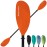 WONITAGO Kayak Paddles with Alloy Shaft and PP Blade, Floating Kayaking Oars, Adjustable 230-250 cm/90-98 Inches, Orange