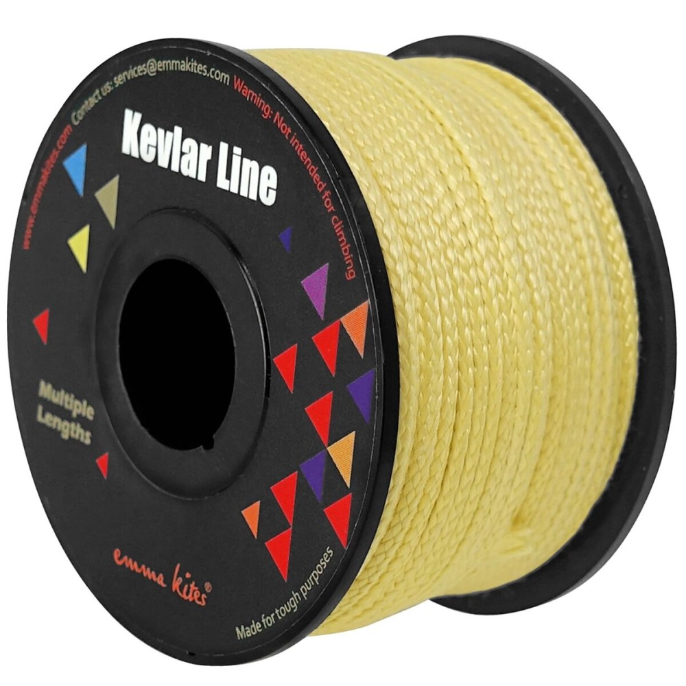 emma kites 100% Kevlar Braided String Utility Cord 100Ft 100Lb Abrasion Flame Resistant, Tactical Survival Fishing Assist Cord Model Rocket Paracord Trip Line Camping Cordage