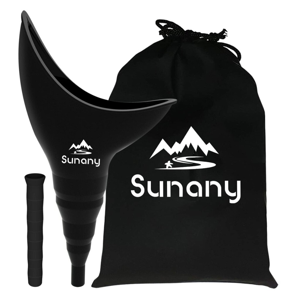 Female Female Urinal, Reusable Silicone Foolproof Women Pee Funnel Allows Women to Pee Standing Up,Women\'s Urinal is The Perfect Companion for Indoor Use (Black)