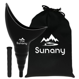 Female Female Urinal, Reusable Silicone Foolproof Women Pee Funnel Allows Women to Pee Standing Up,Women\'s Urinal is The Perfect Companion for Indoor Use (Black)