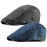 2 Pack Mens Denim Cotton Newsboy Cap Ivy Gatsby Driving Hunting Cabbie Hats (C)