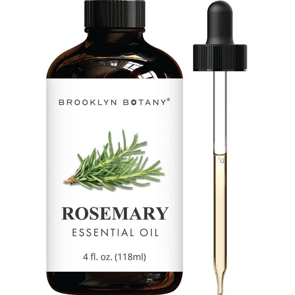 Brooklyn Botany Rosemary Essential Oil - Huge 4 Fl Oz - 100% Pure and Natural - Premium Grade with Dropper - for Aromatherapy and Diffuser