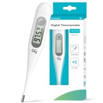 Femometer Thermometer for Adults and Kids, Digital Thermometer with Fever Alert, Memory Recall, C/F Switchable, for Oral, Rectal or Under Arm Use, Grey
