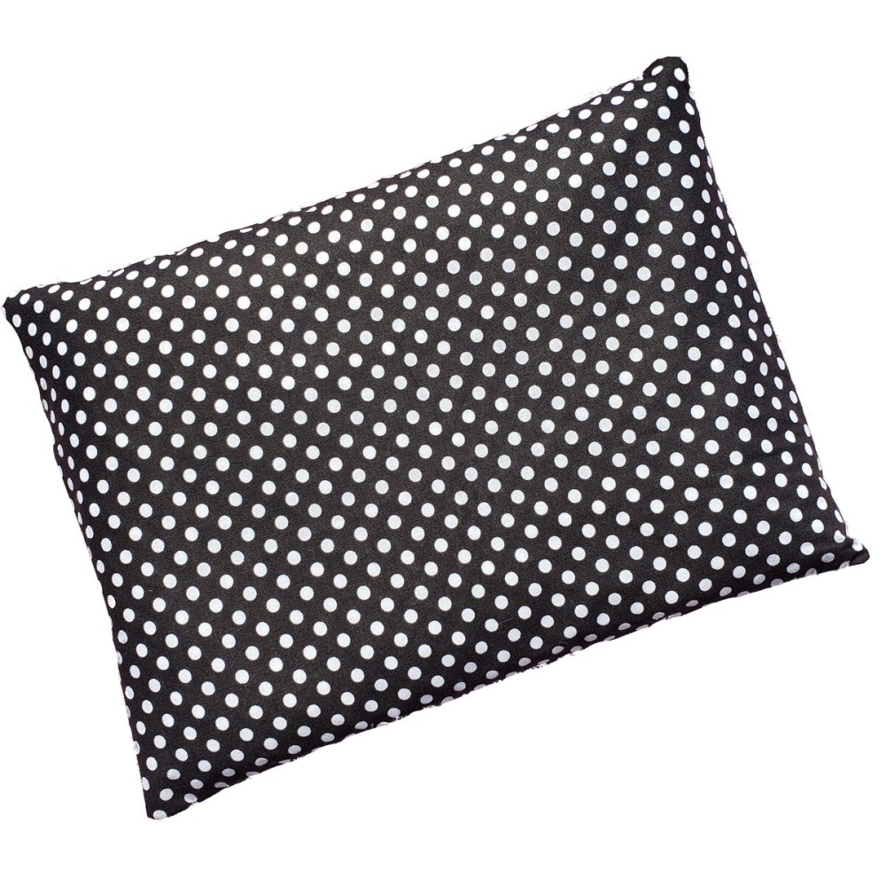 Microwavable Corn Filled Heating Pad and Cold Pack/Washable 100% Cotton Cover (Polka Dot - Black, 7.5in W x 11in L)