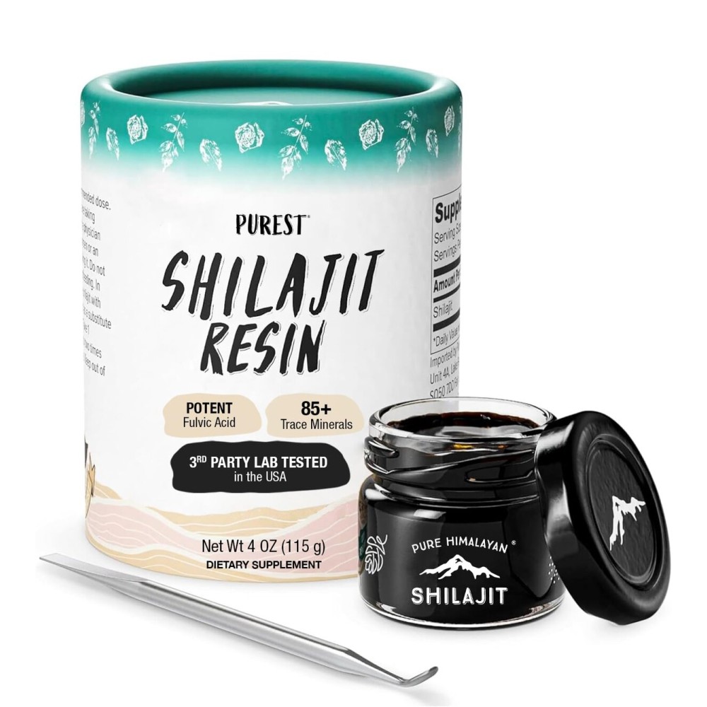 Pure Himalayan Shilajit, High Nutritional Potency, Grade A Shilajit Resin with 85+ Plant-Derived Trace Minerals and Fulvic Acid, Energy & Immune Suport for Men & Women, 3rd Party US Lab Tested (115g)