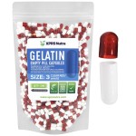 XPRS Nutra Size 3 Empty Capsules - 500 Count Empty Gelatin Capsules - Pills for DIY Capsule Filling - Pure Bovine Pill Gel Caps Fillable for Do-It-Yourself Vitamins and Supplements (Clear Red/White)