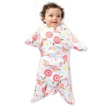 SleepingBaby Zipadee-Zip Transition Swaddle - Cozy Baby Swaddle Blanket with Zipper Convenience - Roomy Wearable Blanket for Easy Diaper Changes - Pretty Poppy, Small (4-8 Month)