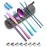 Travel Utensils Set with Case Reusable Portable Cutlery Set Stainless Steel 8pcs Including Dinner Knife Fork Spoon Chopsticks Straws(Rainbow)