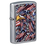 Zippo American Eagle Design Street Chrome Pocket Lighter